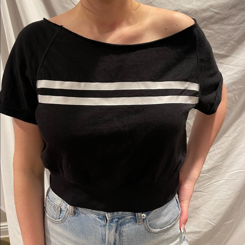 Black crop top by Garage